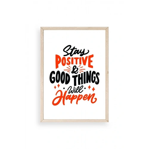 Motto Ahşap Çerçeveli Tablo 17 x 23