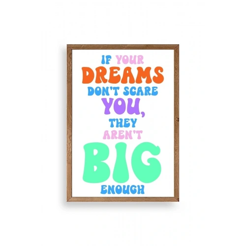 Motto Ahşap Çerçeveli Tablo 17 x 23