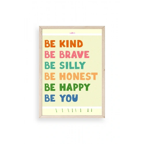 Motto Ahşap Çerçeveli Tablo 17 x 23