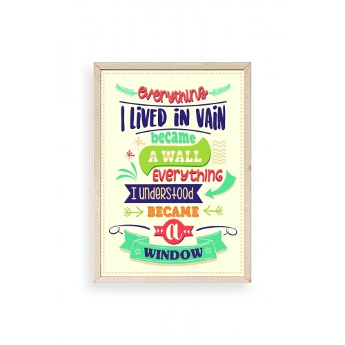 Motto Ahşap Çerçeveli Tablo 23 x 30