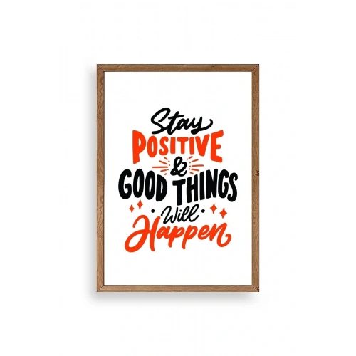 Motto Ahşap Çerçeveli Tablo 23 x 30