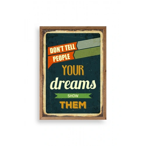 Motto Ahşap Çerçeveli Tablo 23 x 30