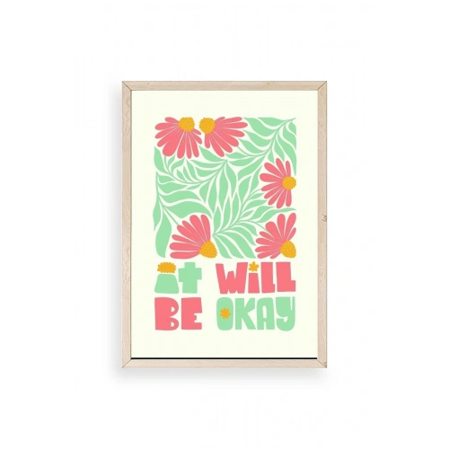 Motto Ahşap Çerçeveli Tablo 23 x 30