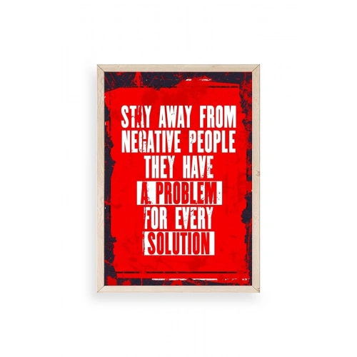 Motto Ahşap Çerçeveli Tablo 30 x 42