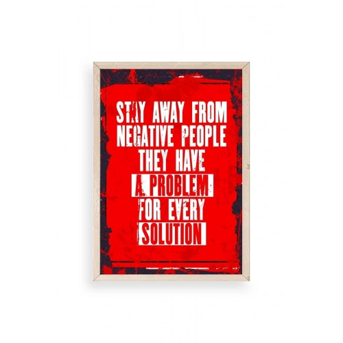 Motto Ahşap Çerçeveli Tablo 30 x 42