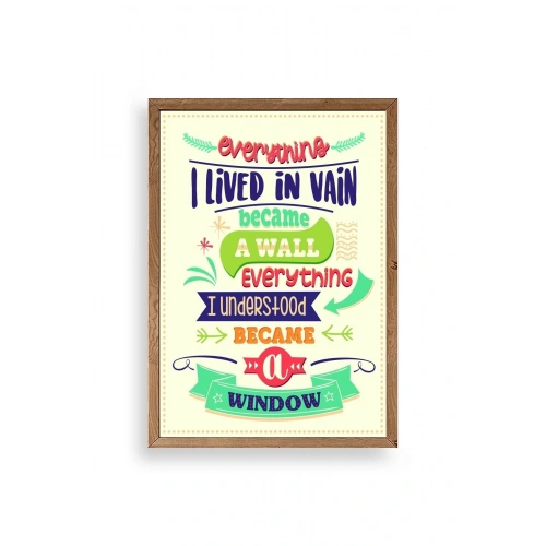 Motto Ahşap Çerçeveli Tablo 30 x 42