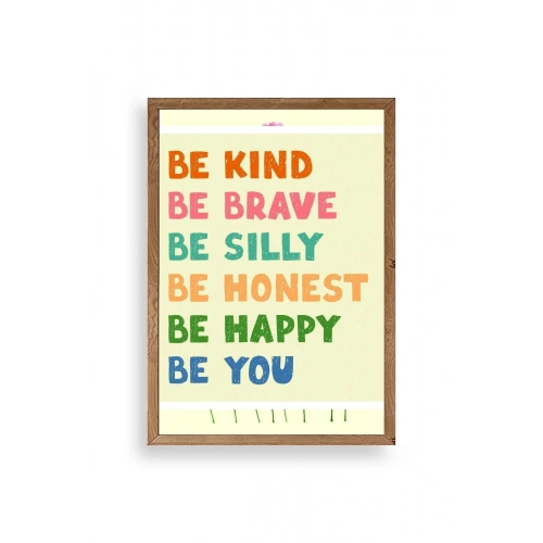 Motto Ahşap Çerçeveli Tablo 30 x 42