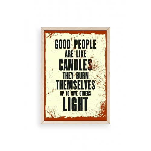 Motto Ahşap Çerçeveli Tablo 30 x 42