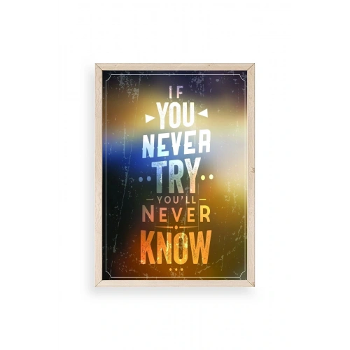 Motto Ahşap Çerçeveli Tablo 30 x 42