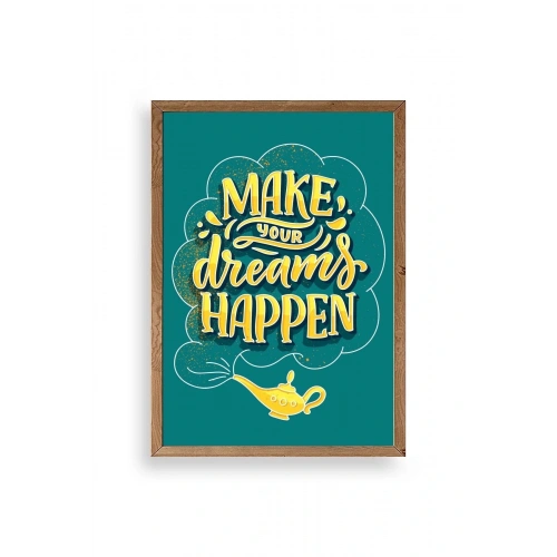 Motto Ahşap Çerçeveli Tablo 30 x 42