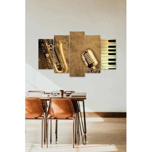 Müzik Köşesi 5 Parçalı Mdf Tablo 60 x 100