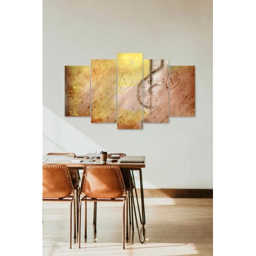 Müzik Notası 5 Parçalı Mdf Tablo 60 x 100