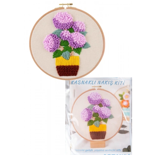 Nakış Kitleri Kasnaklı 13.5 X 18.8 Cm Ortanca