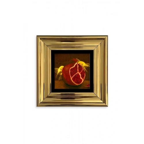 Nar Çerçeveli Taş Tablo 20 cm