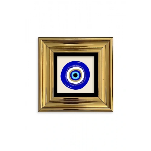 Nazar Boncuğu Çerçeveli Taş Tablo 20 cm