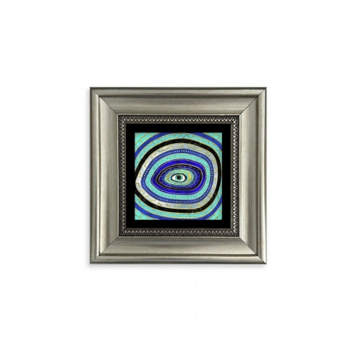 Nazar Boncuğu Çerçeveli Taş Tablo 20 cm