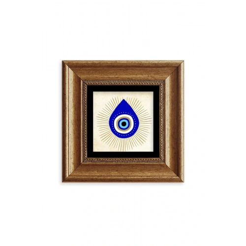 Nazar Boncuğu Çerçeveli Taş Tablo 20 cm