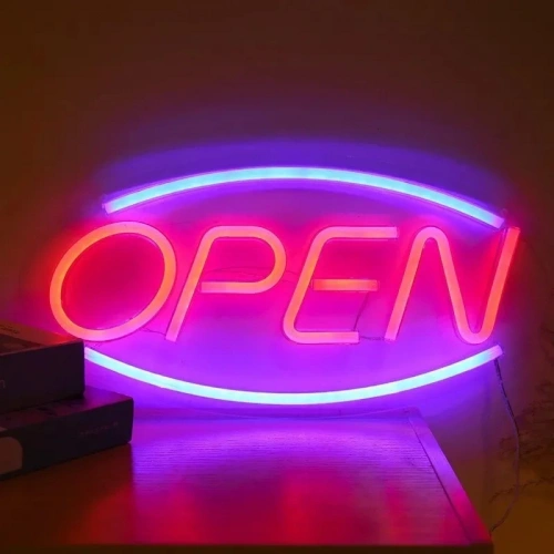 Neon Led Tabela Open Yazılı 22 X 45 Cm