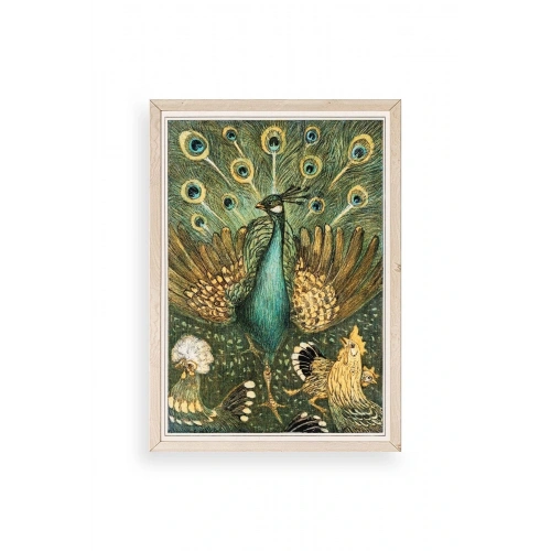 Nouveau Vintage Peacock Ahşap Çerçeveli Tablo 23 x 30