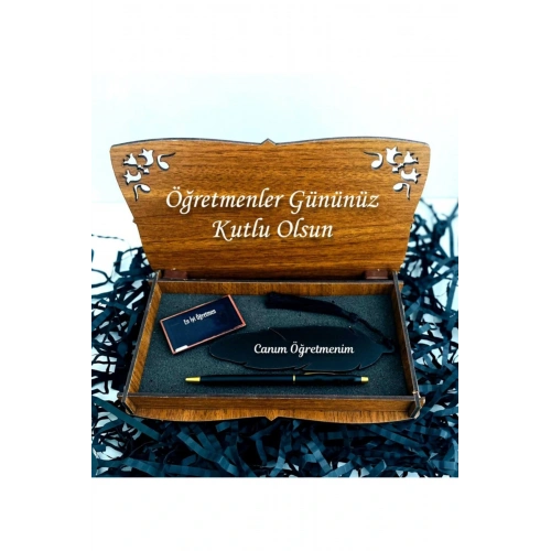 Öğretmenler Günü Ahşap Kutulu Kalem Ayraç Magnet Seti