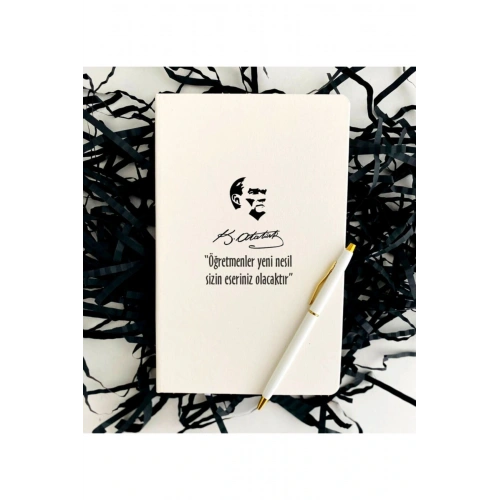 Öğretmenler Günü Atatürk Silüet Baskılı Defter Kalem Seti
