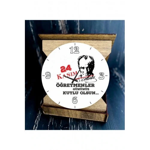 Öğretmenler Günü I Atatürk Silüeti Masa Saati