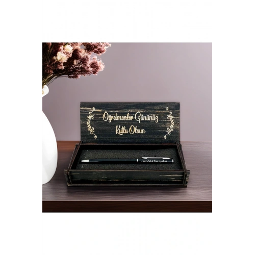 Öğretmenler Günü Kişiye Özel Kalem ve Ahşap Kutu