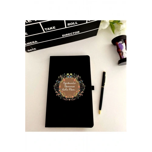 Öğretmenler Günü Siyah Defter Kalem Seti