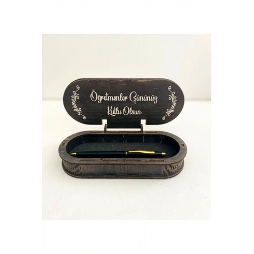 Öğretmenler Gününe Özel Tasarımlı Ahşap Kalem Kutusu