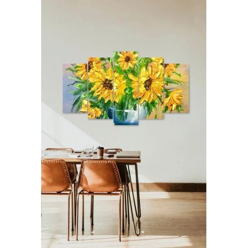 Papatyalar 5 Parçalı Mdf Tablo 60 x 100