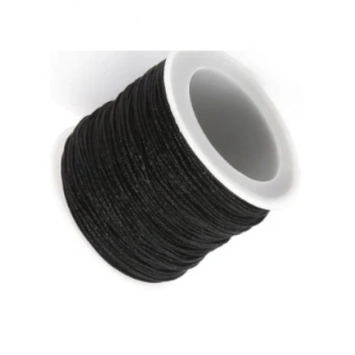 Paraşüt İpi, Bileklik-kolye Örgü İpi 1 Mm 50 Metre Siyah