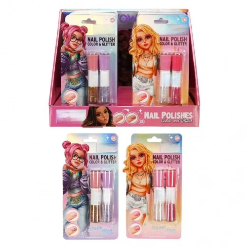 Parıltılı Çift Taraflı Oje 2li Set Renkli