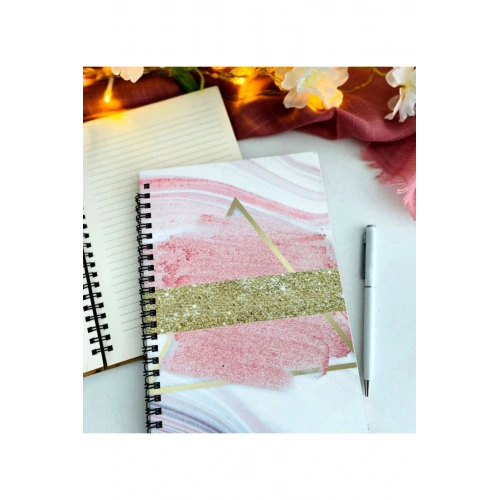 Pembe Gold Baskılı Defter Kalem Seti