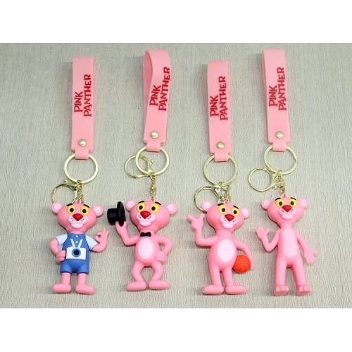 Pembe Panter Silikon Anahtarlık