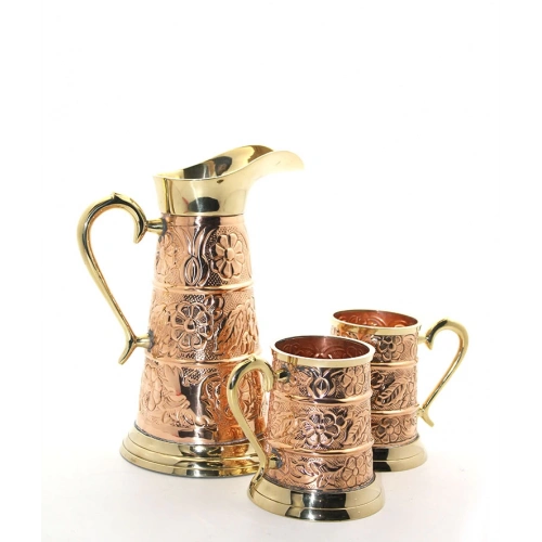 Brass 2-Cup Pitcher Set