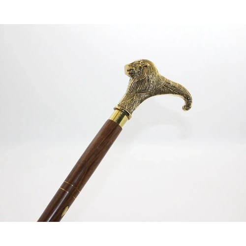 Pirinç Aslan Büstü Baston Model 1