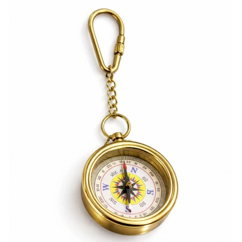 Pirinç Pusula Anahtarlık