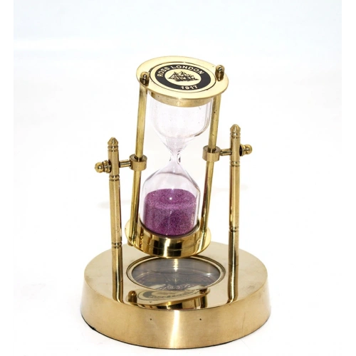 Brass Compass Hourglass Model 1
