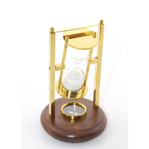 Brass Compass Hourglass Model 2
