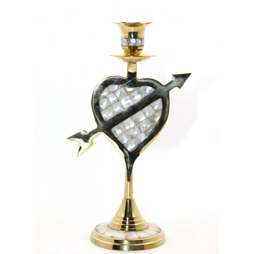 Brass Inlaid Single Candlestick Model 2