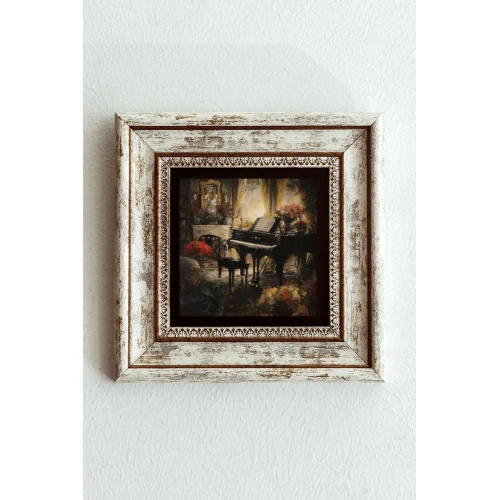 Piyano Çerçeveli Taş Tablo , Çerçeveli Taş Duvar Dekoru-enkcrcvtbl-00164 20 cm