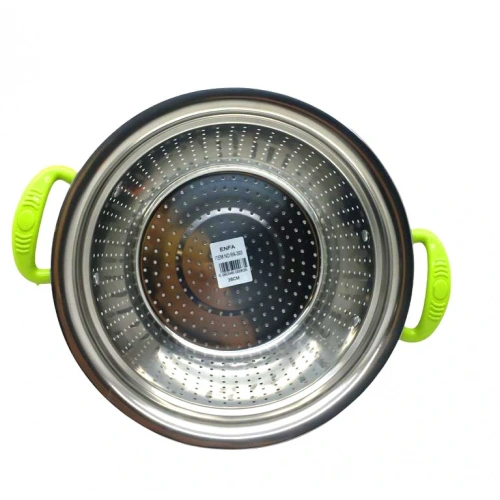 PLASTİK RENKLİ KULP METAL SEPET SÜZGEÇ 26CM. (5365)