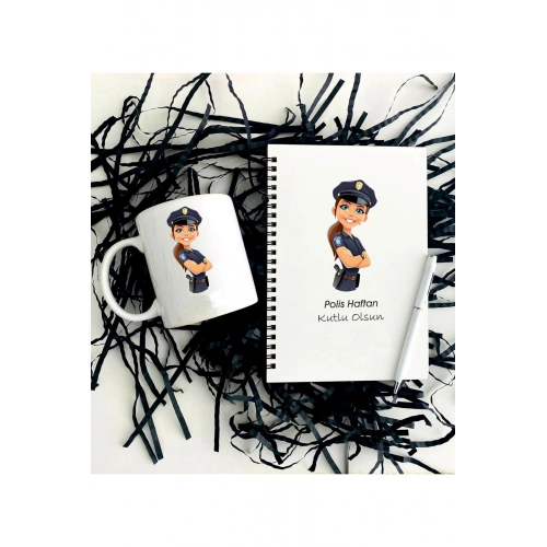 Polis Haftası Defter Kalem Kupa Seti Kadın