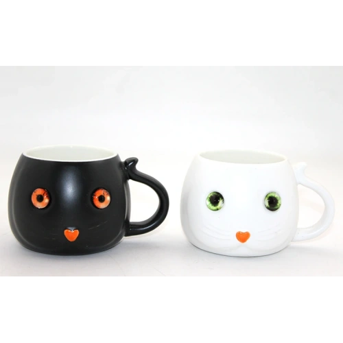 Porselen Kedili Kupa Bardak