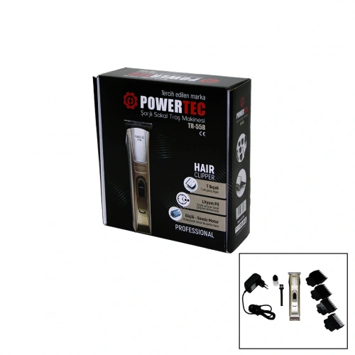 POWERTEC TR-558 ŞARJLI SAÇ SAKAL ENSE ÇİZİM TRAŞ MAKİNESİ T BIÇAK (5365)