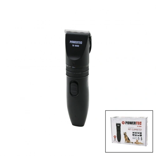 POWERTEC TR-9000  KEDİ - KÖPEK  BAKIM SETİ USB ŞARJLI TRAŞ MAKİNESİ METAL TARAK - MAKAS 0.8-1.1-1.4-1.7-2.0MM AYARLI (5365)