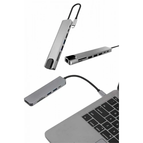 Pratik Dönüştürücü Adaptör Type-c Hdmı Usb 3.0 Macbook