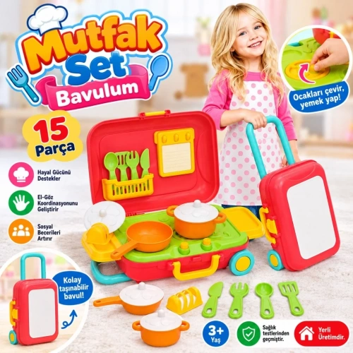 Pratik Mutfak Seti 1 Adet Bavulum İle