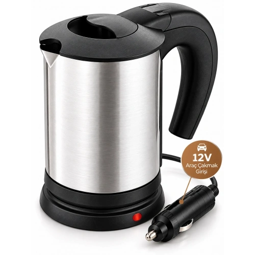 Pratik Paslanmaz Çelik 12v Araç Su Isıtıcı Kettle