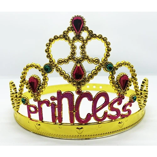 Princess Written Gold Color Adjustable Party Crown
